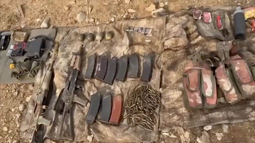 Irak'ın kuzeyinde teröristlere ait olduğu belirlenen çok sayıda mühimmat ele geçirildi