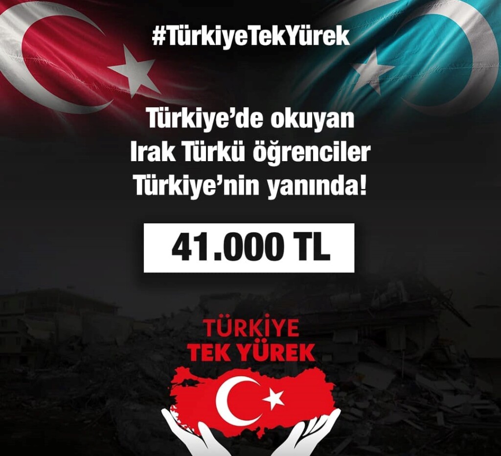 Irak Türkü öğrencilerden depremzedelere nakdi bağış
