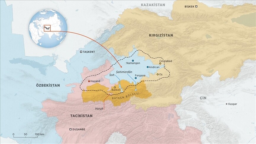 Tacikistan ile Kırgızistan, tartışmalı sınırın 1,1 kilometresini daha belirledi