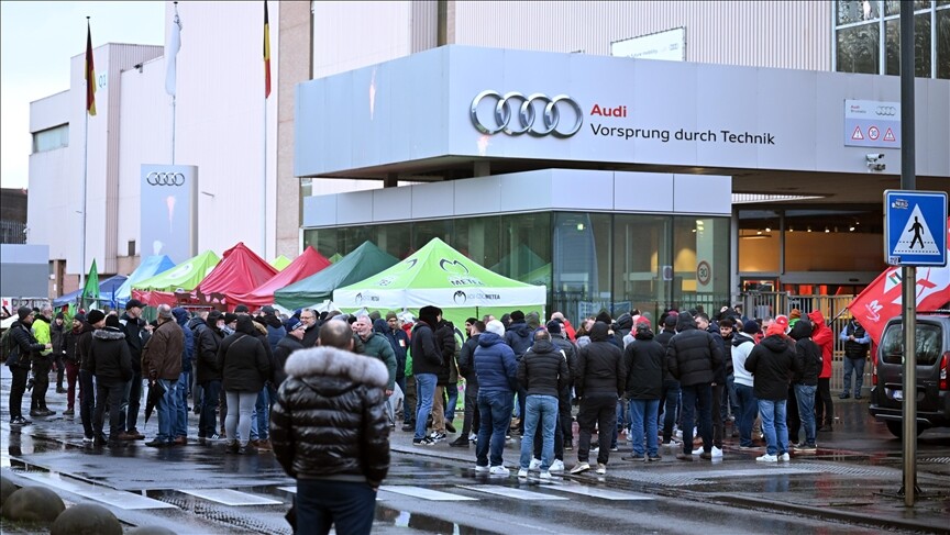 Brüksel'de Audi çalışanları gösteri yaptı